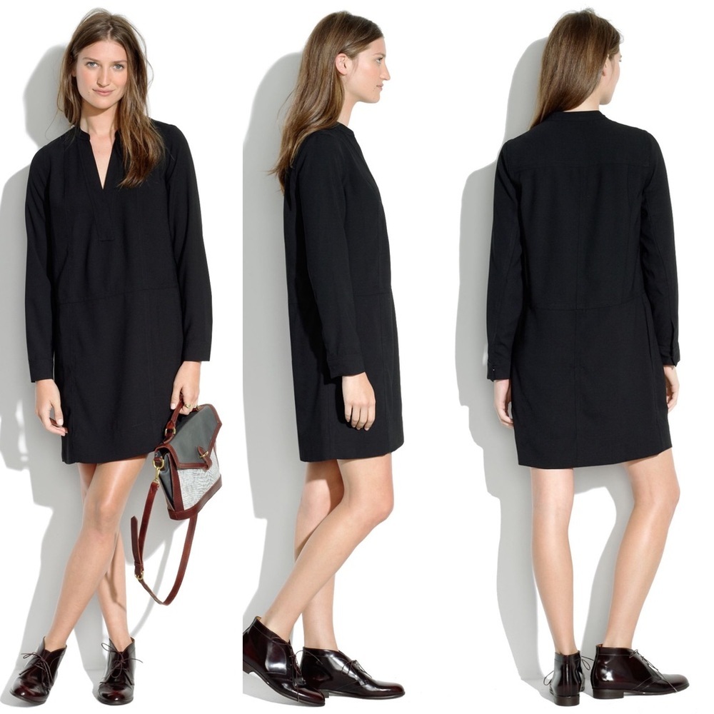 Madewell V-neck‎ Long Sleeve Director Shift Dress